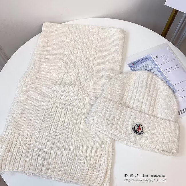 MONCIER蒙口 兔絨+羊絨針織圍巾帽子套裝 情侶款 男女同款 LLWJ6465